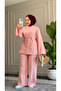 6488 - Stylish Comfortable Russian Linen Cotton Soft Fabric Women's Top and Bottom Set - 5