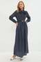 Fullamodest Polka Dot Dress with Belted Waist
