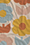 Pastel Orange Yellow Blue Large Retro Floral Pattern 70X150 Beach Towel - Digital Printed Fade-Resistant Bath Towel - 2