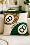 Set of 6 Green Leopard, Lucky Girl, and Retro Patterned Digital Printed Decorative Throw Pillow Covers - 3