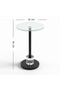Round End Table with Glass Top and Metal Frame – Black - 5