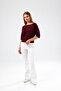 Stone Detailed Lycra Wide Collar Stylish Bodysuit - 4