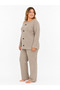 Ribbed Knit Cotton Flared New Season Plus Size Homewear - 3