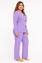 Plus size ribbed knit seasonal purple pajama set - 6