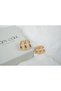 Kp636 Rib Earrings with Gold Detail (22 mm)