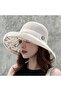 Summer mesh cap wide brim UV adjustable chin strap beach. - 3