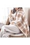 Women's fleece scarf 100x140cm camel plaid sleeveless blanket. - 3