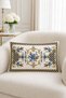 Dama Framed Blue Flower 2-Piece Throw Pillow Cover 35X55 cm