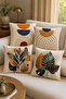 Bohemian Geometric Rainbow Pattern Decorative Throw Pillow Cover (Double Sided)