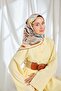 Twill Silk Scarf Abstract Brown - 2