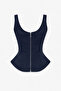 Back Zipper Underwire Blouse - 2