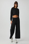 Dewanna Women's Long Sleeve Crop Black Tracksuit Set - 3