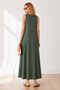 Women's Emerald Green Striped Long Loose Dress Elb-19001075 - 5