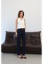 Women's Ri̇nse High Waist Straight Leg Cut-Out Detailed Belted Jean Trousers - 4