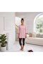Women's Pink Capri Sleeve Cotton Crew Neck Combed Tunic Ysn-1 - 3