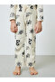 Boys Cream Printed Long Sleeve T-Shirt and Pyjama Set - 4
