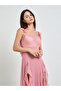 Dark Pink Solid Ruffled Trims Mesh Babydoll - 2