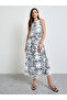 Multi-Color Graphic Print Tassel Details Strappy A-Line Maxi Dress - 2