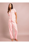 Pink Checked and Cherry Print Shirt and Pants Pyjama Set - 2