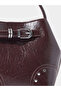 Coffee Brown Patent Crossbody Bag with Pouch - 4