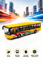Pull and Drop Mechanism Metal Body Yellow City Bus - Realistic Design Toy Car (15 cm)