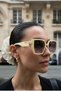 Palme Square Gold Accessory Ultra Light U400 Filtered Luxury Beige Yellow Women's Sunglasses - 3