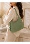 Plush Shoulder Bag – Casual Baguette Bag with Zipper and Adjustable Strap