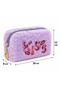 Plush Pen Holder and Makeup Bag Zippered Multi-Purpose Organizer Bag Lilac - 2