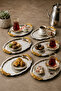 Duru 1 Piece Stainless Steel Oval Coffee Presentation Tray with Silver Handle, Decorative Serving Tray - 4