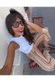 Asur Boutique Women's Striped Palazzo Trousers High Waist Wide Leg Linen Look Comfortable Casual Trousers - 3