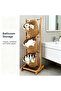 FFD 3-Tier Wooden Storage Rack with Handwoven Jute Baskets - Freestanding Organizer for Kitchen, Bathroom & Living Room - 7