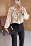 Contrast Ruffled Blouse - 4