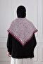 Hexagonal Patterned Soft Scarf Burgundy - 3