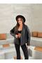 Women's Zr Model Black Shawl Collar Tied Faux Leather Jacket - 6