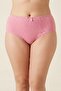 5-Pack Women's Cotton Plus Size High Waist Panties - Polka Dot Patterned Lace - with Sleep Band Gift - 6