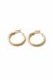 Gold Color 22 mm Steel Plain Classic Hoop Earrings - Minimalist Clip-On Hoop Earrings - 2