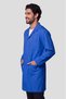 Men's Shirt Collar Long Length Light Blue, Smoked, Burgundy, Cobalt blue, Navy Blue Alpaca Doctor and Teacher Coat - 4