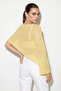 Women's Openwork Knitwear Asymmetrical Cut Pareo Yellow - 5