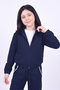 Girl's High Collar Zippered Waist Tie Elastic Leg Sweatpants Set - 5