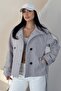 Women's Stand Collar Trench Coat Jacket |   Belted Cashmere Trench Coat - 2