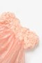 Le Mabelle Girls' Organza Dress with Rose Applique Salmon - 5