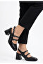 Opwe Black Leather Heeled Shoes - 4
