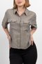 Women's Summer Beige Crinkle Countess Fabric Shirt 70040 - 2