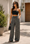 Timeless Elegance - Women's Leopard Print High-Waisted Palazzo Pants
