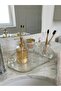 Decorative Glass Presentation Tray with Chain Decoration Crystal - Cloud Model Glass Presentation Tray with Diamond Feet