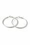 Silver Color 56 mm Steel Plain Classic Hoop Earrings - Minimalist Clip-On Hoop Earrings - 2