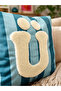 Punch Embroidered Throw Pillow Cover - 43*43 cm - Blue Letter U - Pnk001 - 2