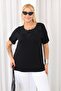 Plus Size Blouse with Leaf Embroidery Detail - 5