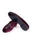 Burgundy Color Laceless Genuine Velvet Men's Shoes - 3