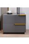 Modern Bedside Table Small Wooden Table with 2 Drawers and Spacious Countertop for Bed Side Sofa End Simple Nightstand Bedside Cabinet with Storage for Bedroom Living Room (Grey)